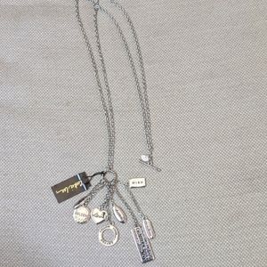 Long Cookie Lee silver necklace with charms